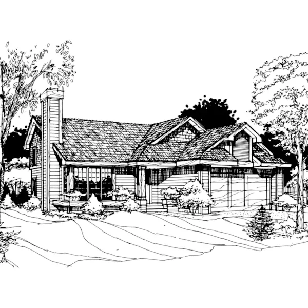 Traditional House Plan Front of Home - Sagemont Split-Level Home 072D-0258 - Shop House Plans and More