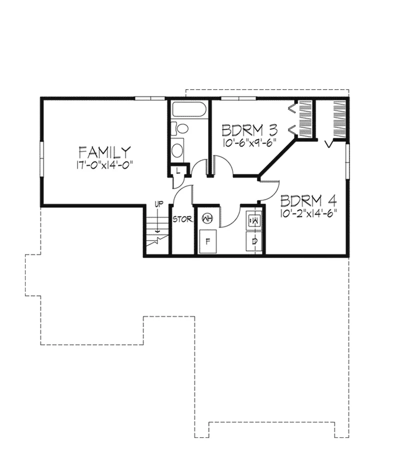 Traditional House Plan Lower Level Floor - Sagemont Split-Level Home 072D-0258 - Shop House Plans and More