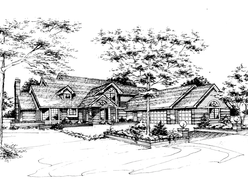 Contemporary House Plan Front of Home - Goldenapple Luxury Home 072D-0259 - Search House Plans and More