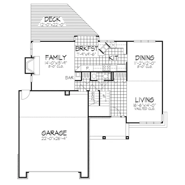 Modern House Plan First Floor - Gingertree Craftsman Home 072D-0261 - Search House Plans and More