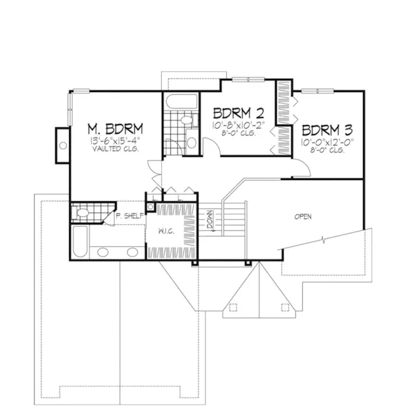 Modern House Plan Second Floor - Gingertree Craftsman Home 072D-0261 - Search House Plans and More