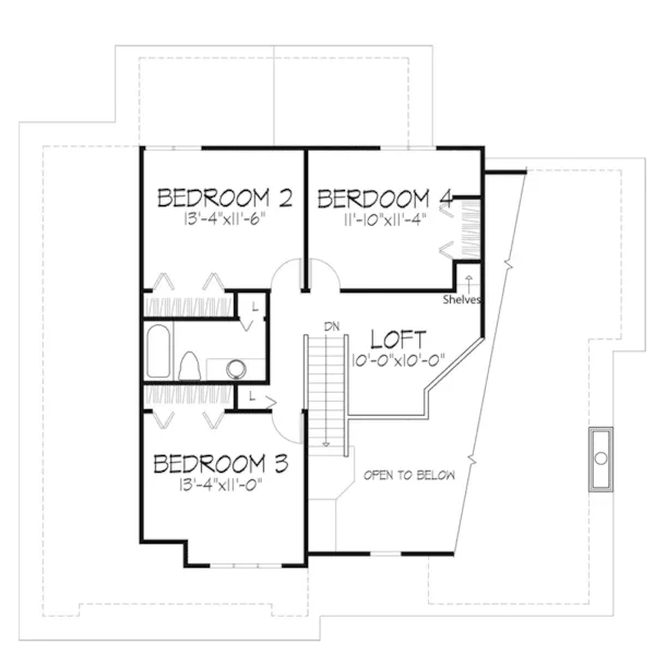 Traditional House Plan Second Floor - Banford Traditional Home 072D-0262 - Search House Plans and More