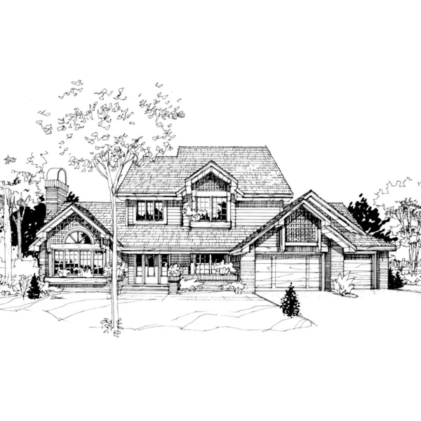 Contemporary House Plan Front of Home - Longstreet Traditional Home 072D-0265 - Shop House Plans and More