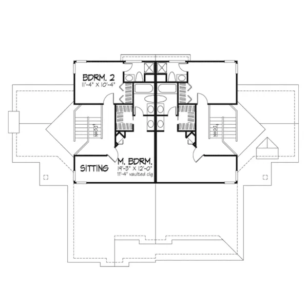 Southern House Plan Second Floor - Miriam Creek Classic Duplex 072D-0266 - Shop House Plans and More