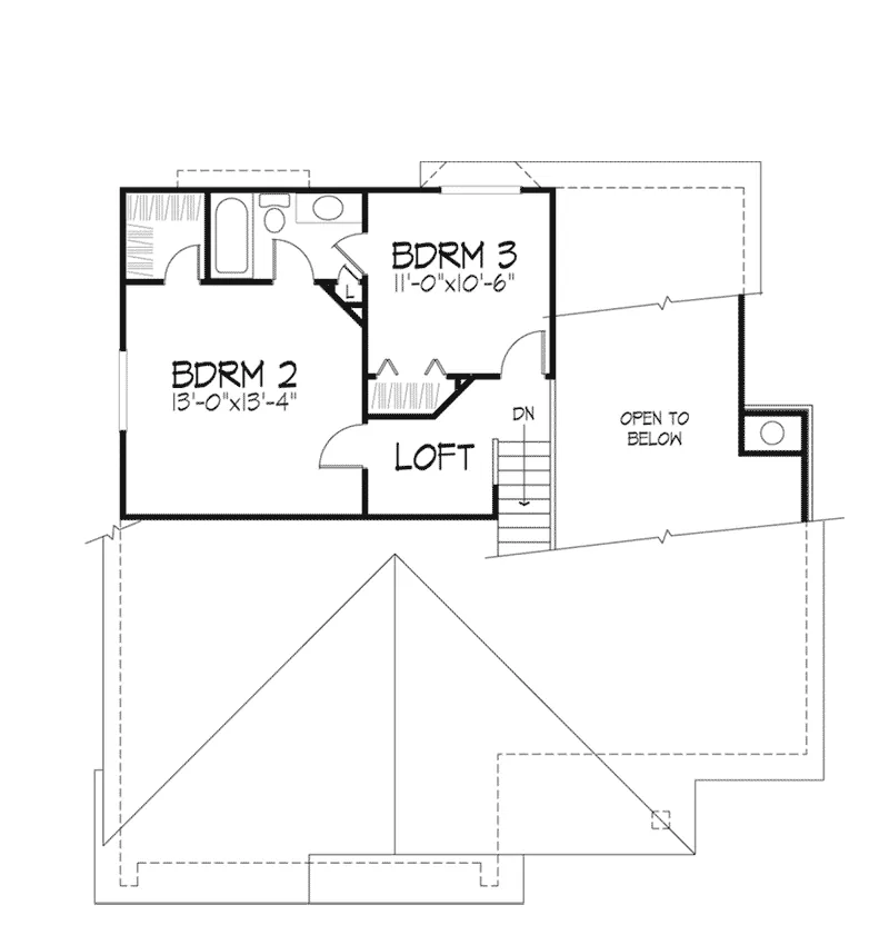Contemporary House Plan Second Floor - Hidden Grove Ranch Home 072D-0267 - Search House Plans and More