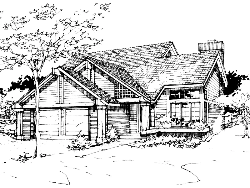 Modern House Plan Front of Home - Hidden Grove Ranch Home 072D-0267 - Search House Plans and More