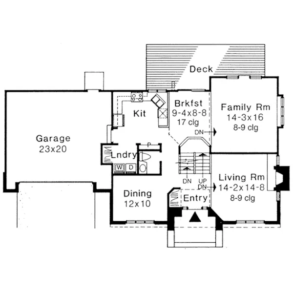 Colonial House Plan First Floor - Lautrec Rustic Home 072D-0268 - Shop House Plans and More