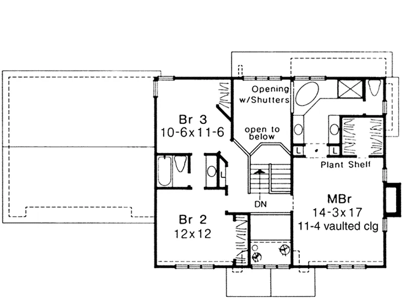 Colonial House Plan Second Floor - Lautrec Rustic Home 072D-0268 - Shop House Plans and More