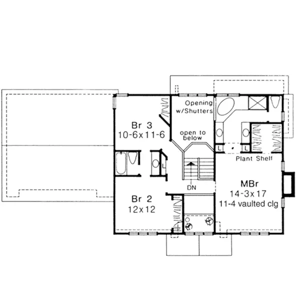 Colonial House Plan Second Floor - Lautrec Rustic Home 072D-0268 - Shop House Plans and More