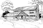 Colonial House Plan Front of Home - Lautrec Rustic Home 072D-0268 - Shop House Plans and More