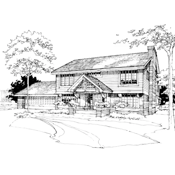 Colonial House Plan Front of Home - Lautrec Rustic Home 072D-0268 - Shop House Plans and More