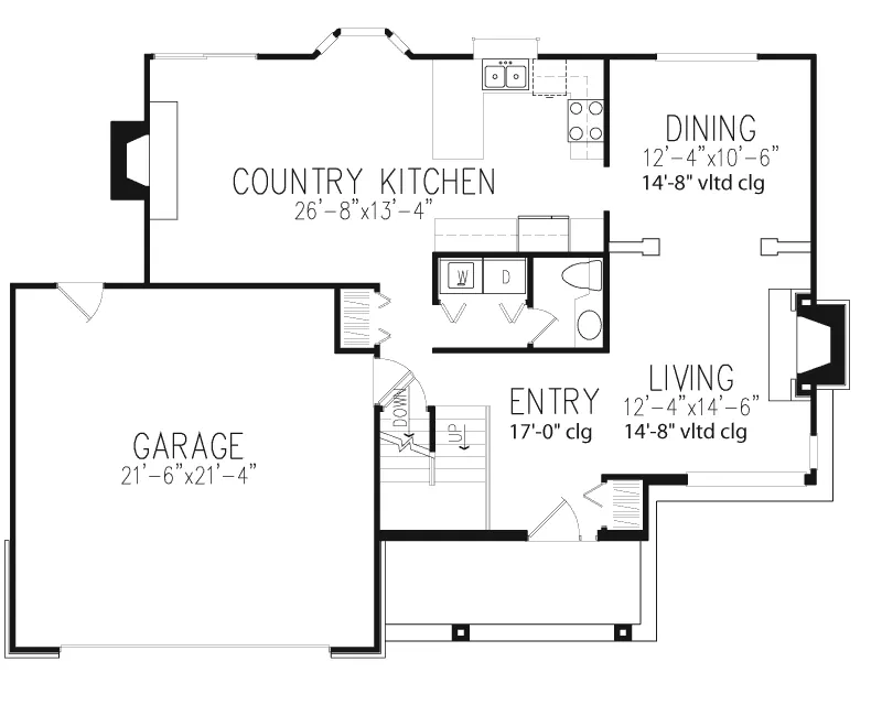Country House Plan First Floor - Aurora Park Contemporary Home 072D-0271 - Search House Plans and More