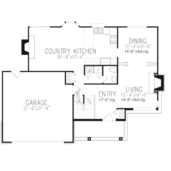 Country House Plan First Floor - Aurora Park Contemporary Home 072D-0271 - Search House Plans and More