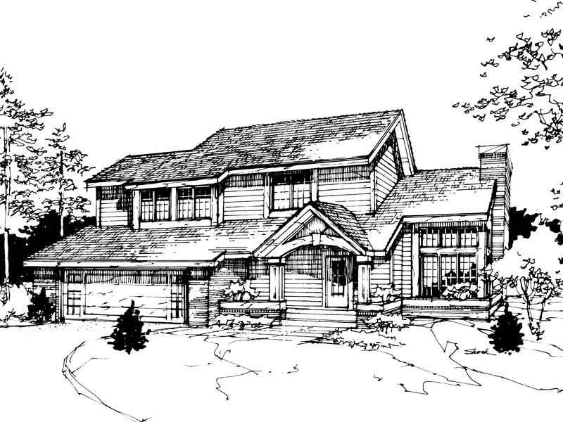 Southern House Plan Front of Home - Aurora Park Contemporary Home 072D-0271 - Search House Plans and More