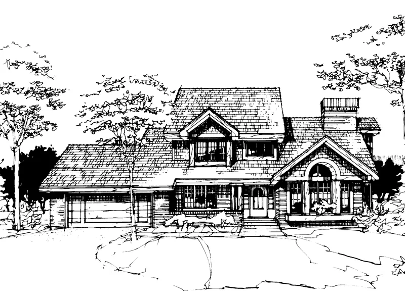 Shingle House Plan Front of Home - Holliston Forest Rustic Home 072D-0272 - Search House Plans and More