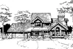 Shingle House Plan Front of Home - Holliston Forest Rustic Home 072D-0272 - Search House Plans and More