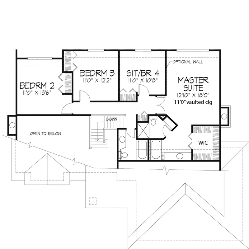 European House Plan Second Floor - Devereaux Grove Country Home 072D-0275 - Search House Plans and More