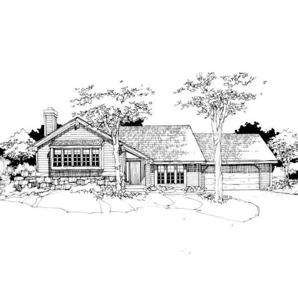 Country House Plan Front of Home - Saddlebrook Split-Level Home 072D-0277 - Shop House Plans and More