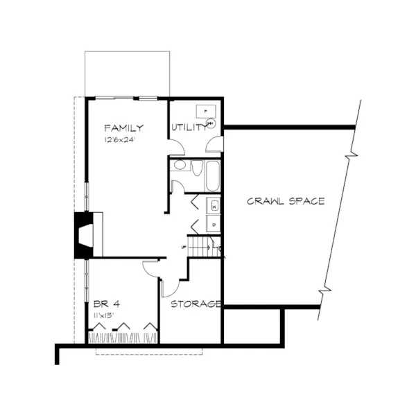 Country House Plan Lower Level Floor - Saddlebrook Split-Level Home 072D-0277 - Shop House Plans and More