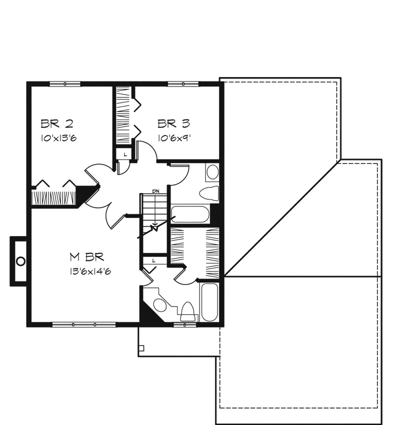 Traditional House Plan Second Floor - Brandeis Traditional Home 072D-0278 - Search House Plans and More