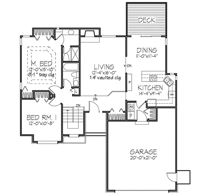 Southern House Plan First Floor - Winona Hill Ranch Home 072D-0282 - Shop House Plans and More