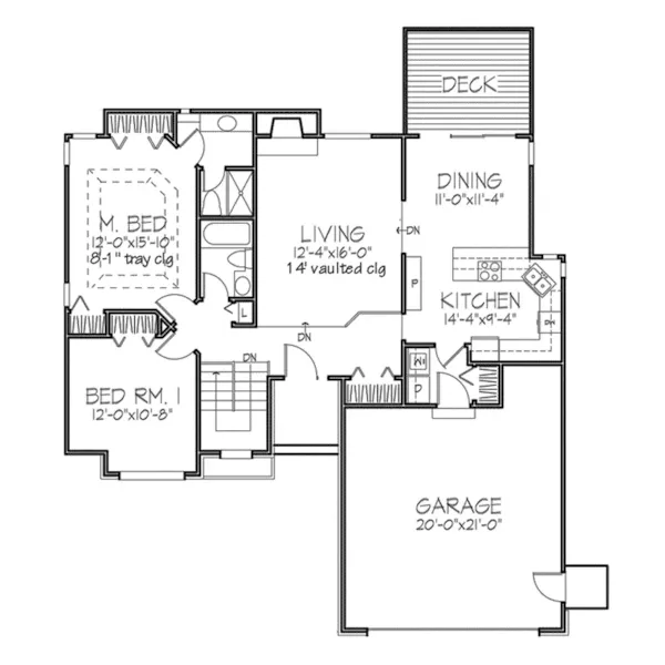 Southern House Plan First Floor - Winona Hill Ranch Home 072D-0282 - Shop House Plans and More