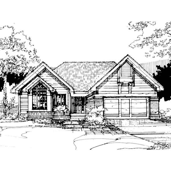 Southern House Plan Front of Home - Winona Hill Ranch Home 072D-0282 - Shop House Plans and More