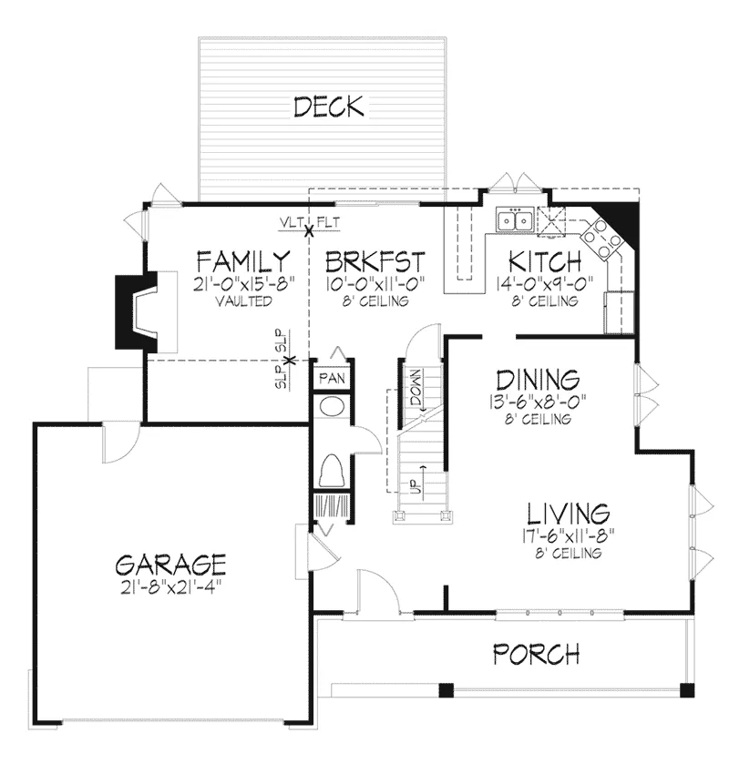 Southern House Plan First Floor - Debrecht Hill Country Home 072D-0283 - Search House Plans and More