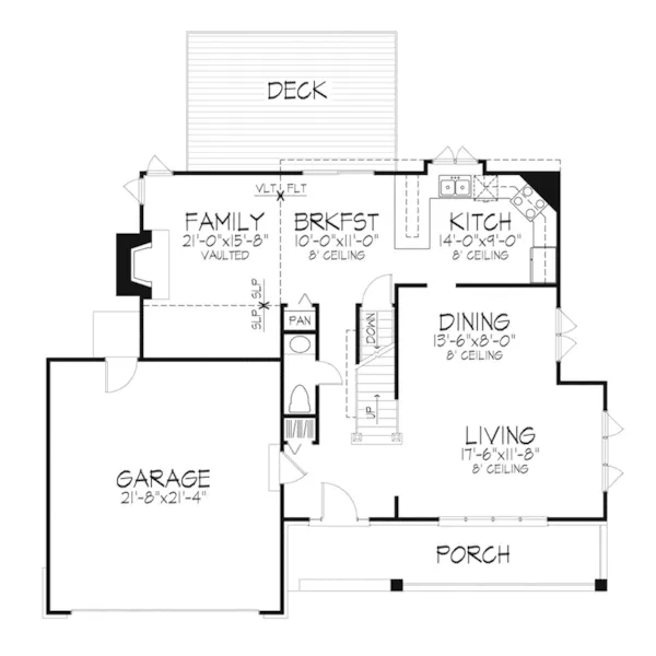 Traditional House Plan First Floor - Debrecht Hill Country Home 072D-0283 - Search House Plans and More