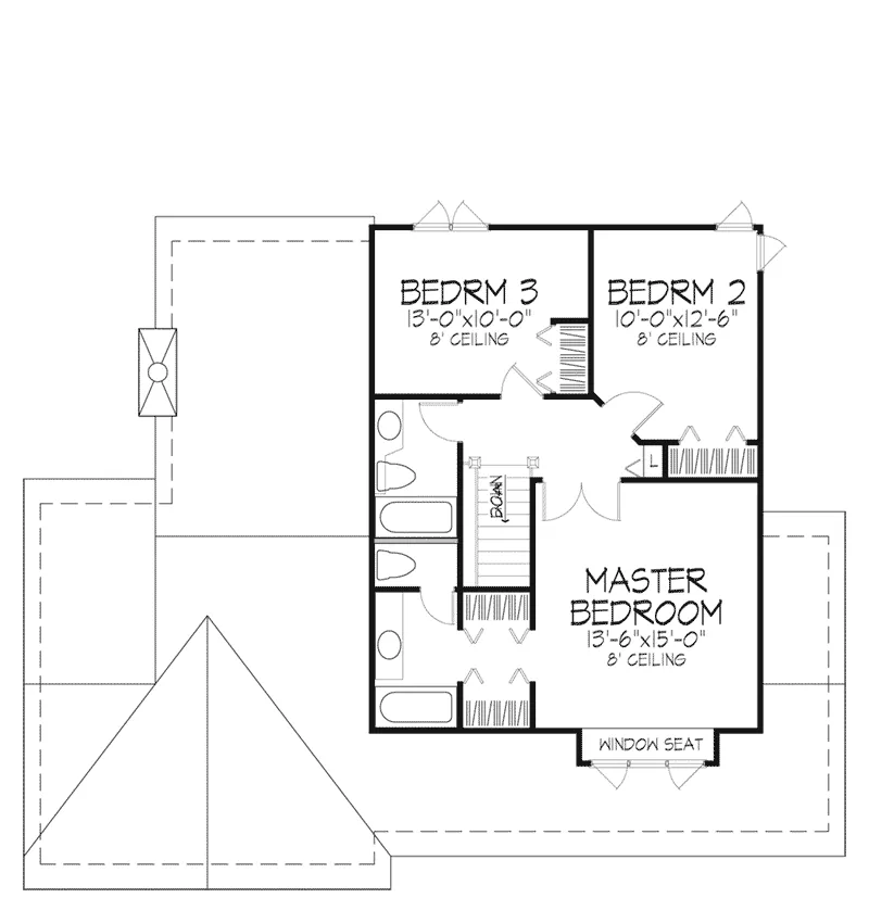 Southern House Plan Second Floor - Debrecht Hill Country Home 072D-0283 - Search House Plans and More