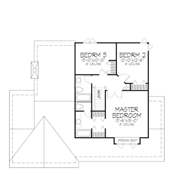 Traditional House Plan Second Floor - Debrecht Hill Country Home 072D-0283 - Search House Plans and More