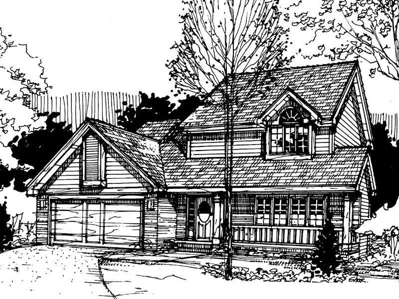 Traditional House Plan Front of Home - Debrecht Hill Country Home 072D-0283 - Search House Plans and More