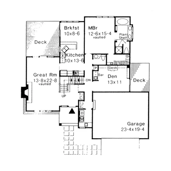 Contemporary House Plan First Floor - Powdermill Traditional Home 072D-0284 - Shop House Plans and More