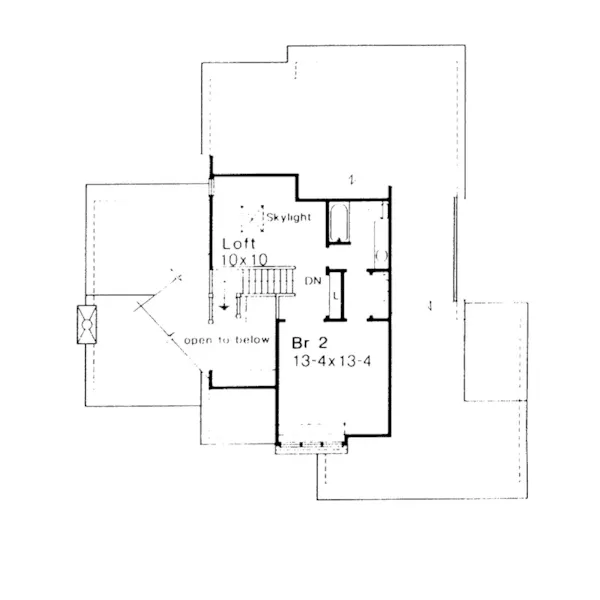 Contemporary House Plan Second Floor - Powdermill Traditional Home 072D-0284 - Shop House Plans and More