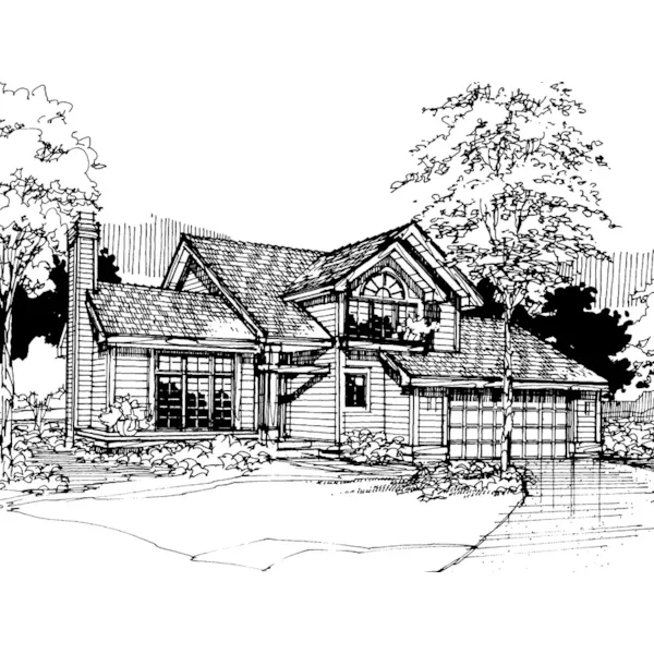 Contemporary House Plan Front of Home - Powdermill Traditional Home 072D-0284 - Shop House Plans and More