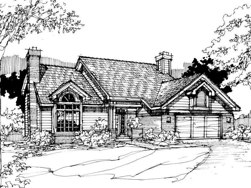 Contemporary House Plan Front of Home - Desmond Traditional Home 072D-0285 - Search House Plans and More