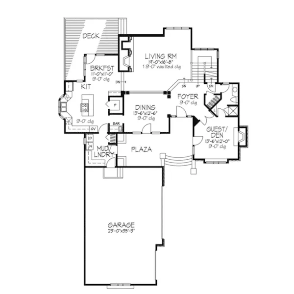 Craftsman House Plan First Floor - Killarney Place Traditional 072D-0286 - Search House Plans and More