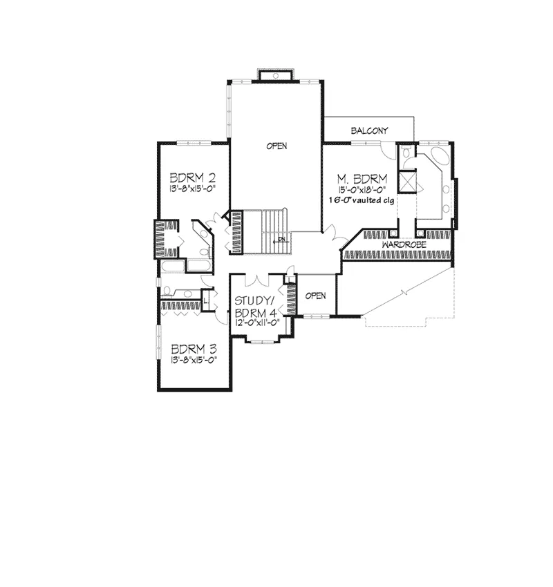 Southern House Plan Second Floor - Duval Manor Luxury Home 072D-0287 - Search House Plans and More