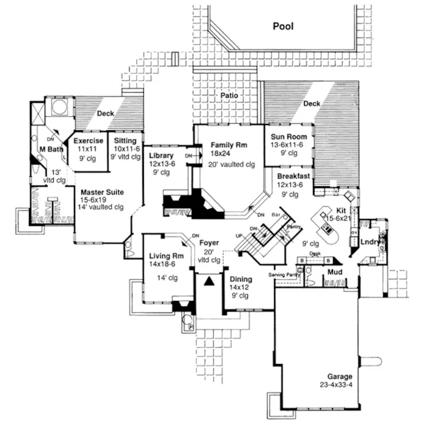 Shingle House Plan First Floor - Rockefeller Neoclassical Home 072D-0288 - Shop House Plans and More