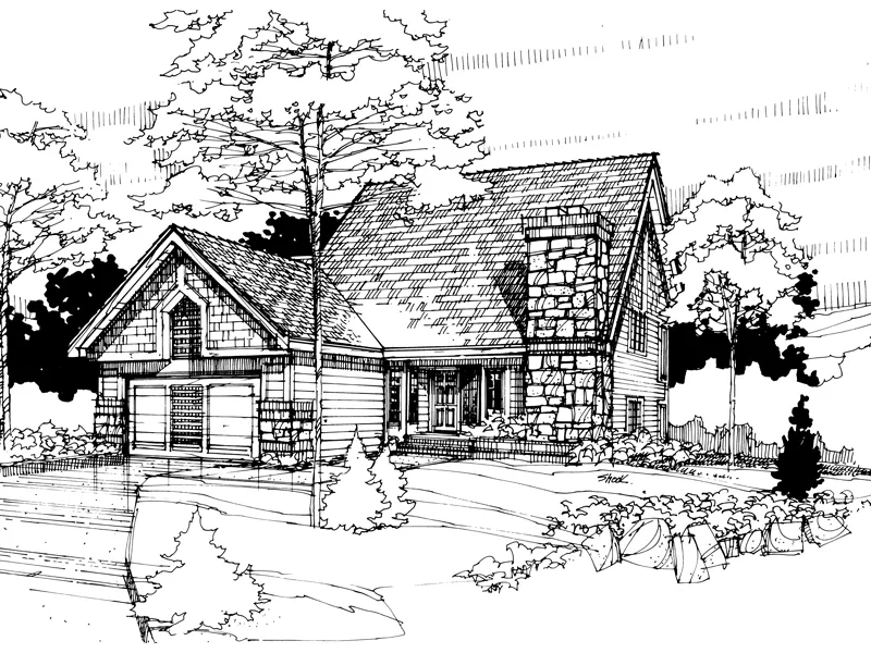 Shingle House Plan Front of Home - Viceroy Rustic Home 072D-0289 - Shop House Plans and More