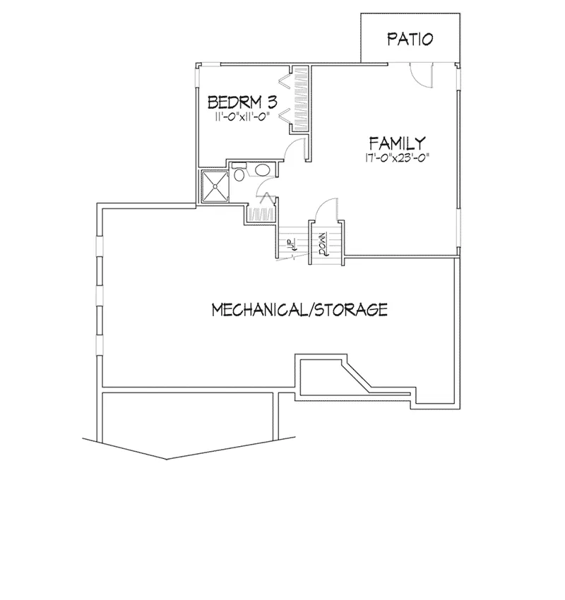 Traditional House Plan Lower Level Floor - Viceroy Rustic Home 072D-0289 - Shop House Plans and More