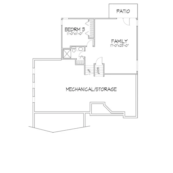 Southern House Plan Lower Level Floor - Viceroy Rustic Home 072D-0289 - Shop House Plans and More