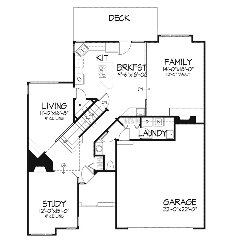 Modern House Plan First Floor - Armour Traditional Home 072D-0291 - Search House Plans and More