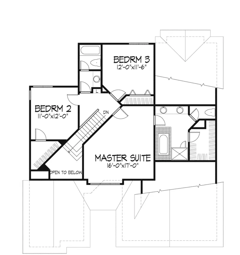 Victorian House Plan Second Floor - Armour Traditional Home 072D-0291 - Search House Plans and More