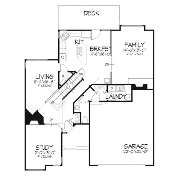 Modern Home Plan First Floor 072D-0291