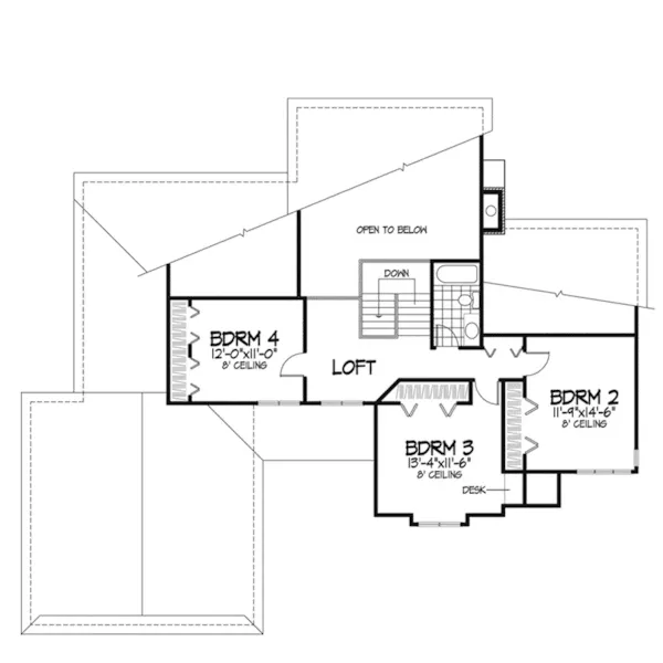 Shingle House Plan Second Floor - Wellston Tudor Style Home 072D-0292 - Shop House Plans and More