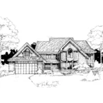 Shingle House Plan Front of Home - Wellston Tudor Style Home 072D-0292 - Shop House Plans and More