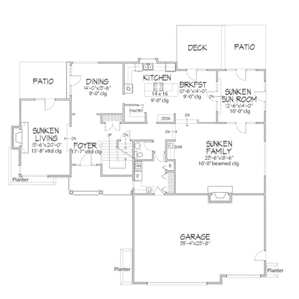 Contemporary House Plan First Floor - Walkers Ferry Luxury Home 072D-0293 - Shop House Plans and More