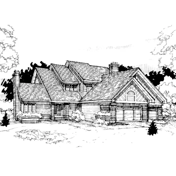 Contemporary House Plan Front of Home - Walkers Ferry Luxury Home 072D-0293 - Shop House Plans and More