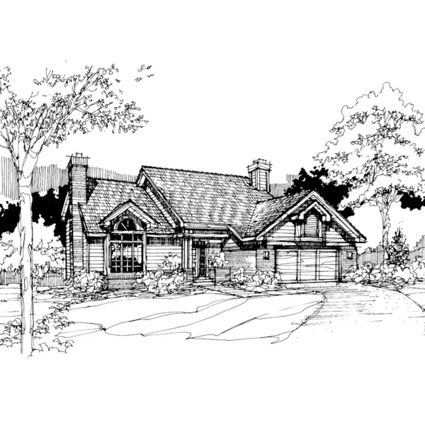 Country House Plan Front of Home - Wisteria Place Ranch Home 072D-0294 - Shop House Plans and More